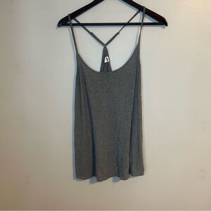 Old Navy Tank Top Gray Racerback Camisole Ribbed Sleep Light Heather Size Large